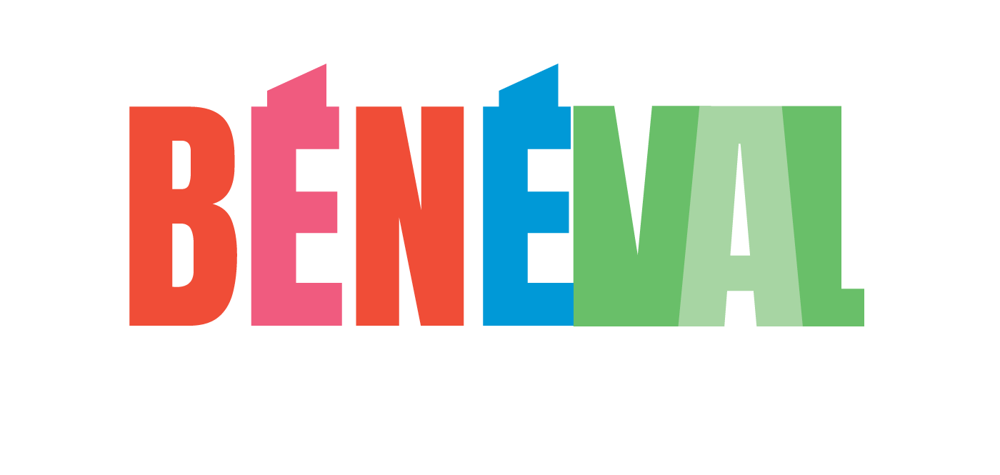 Logo BÉNÉVAL, texte blanc pour fond foncé